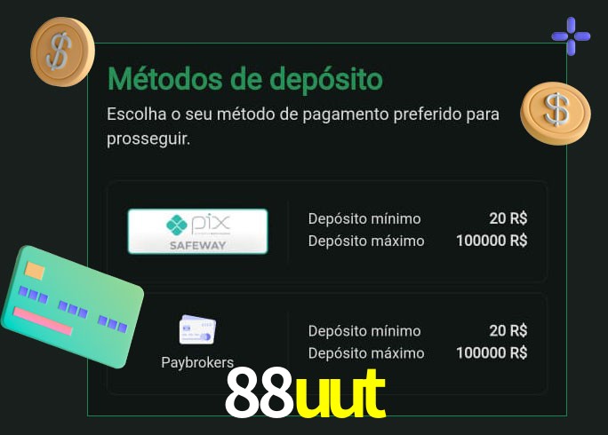 O cassino 88uut oferece uma grande variedade de métodos de pagamento